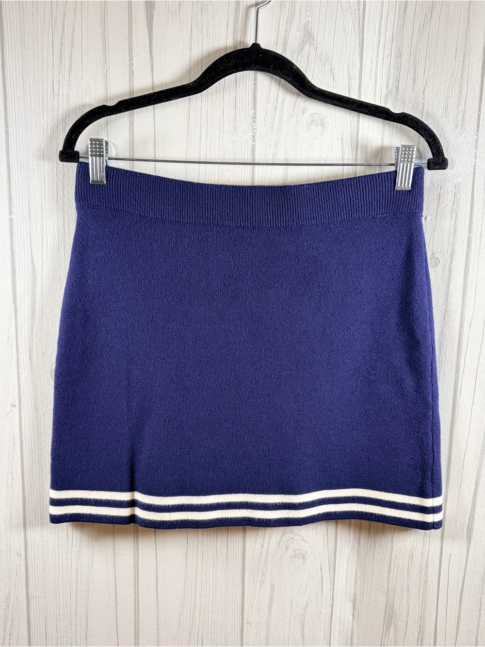 PINK ROSE NWOT Navy Blue Knit Mini Skirt, Large